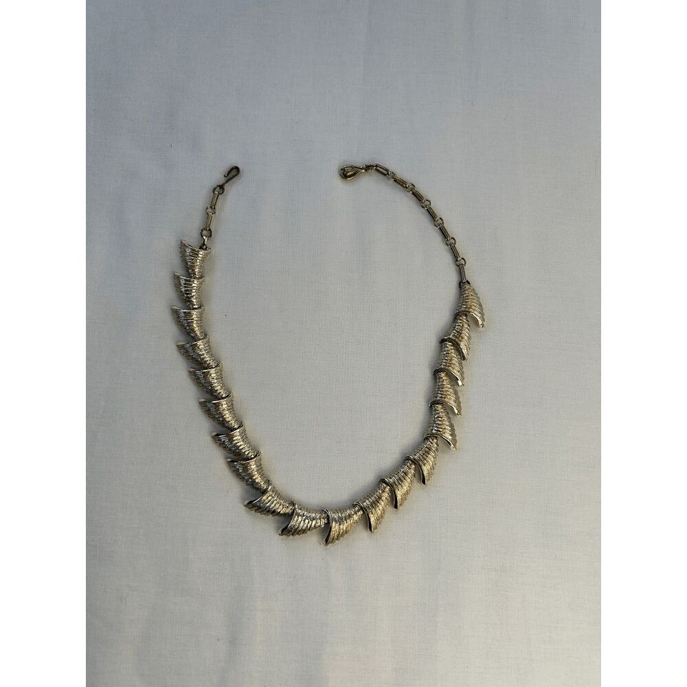 Vintage Statement Necklace in Gold Tone, Retro, Unique,